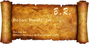 Bolos Renáta névjegykártya